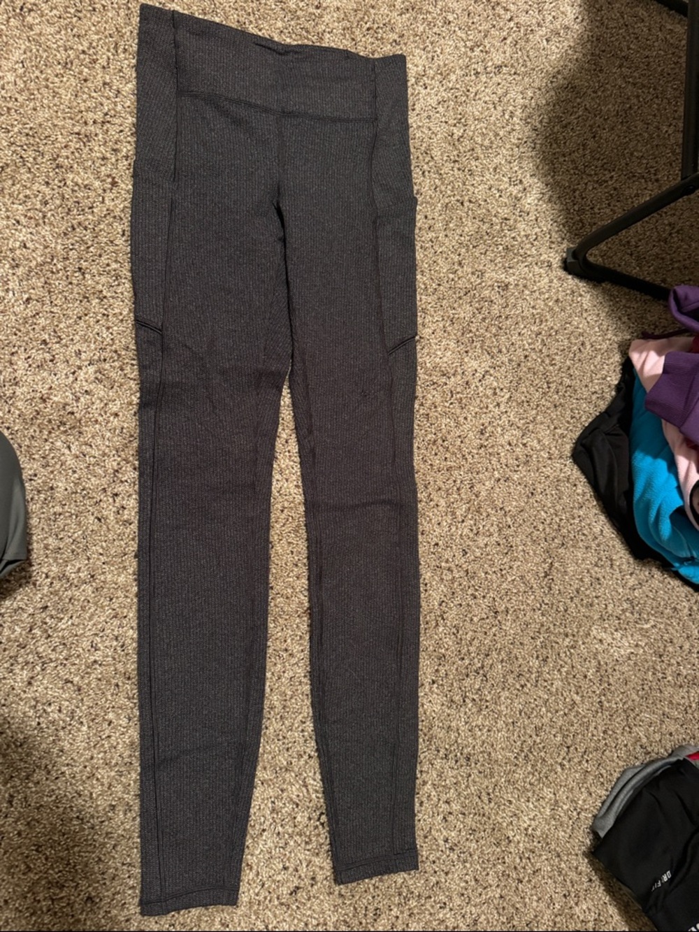 lululemon athletica Charcoal Black Textured Leggings